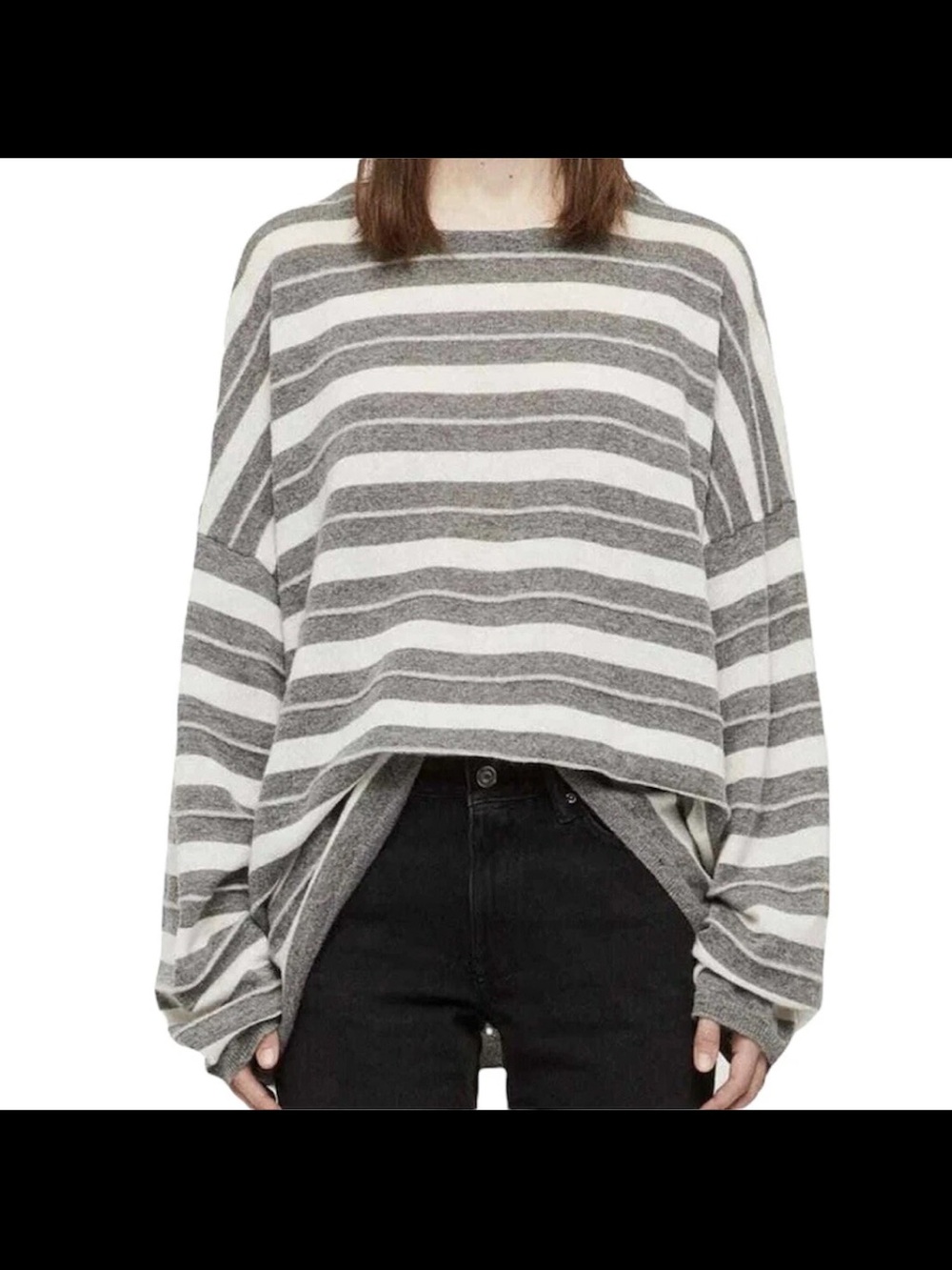 AllSaints Cassia Grey Oversized Wool Alpaca Blend Sweater Women’s Large
